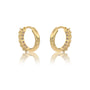 Unique yellow gold october birthstone opal hoop earrings