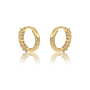 Yellow gold june birthstone mother of pearl hoop earrings for office wear
