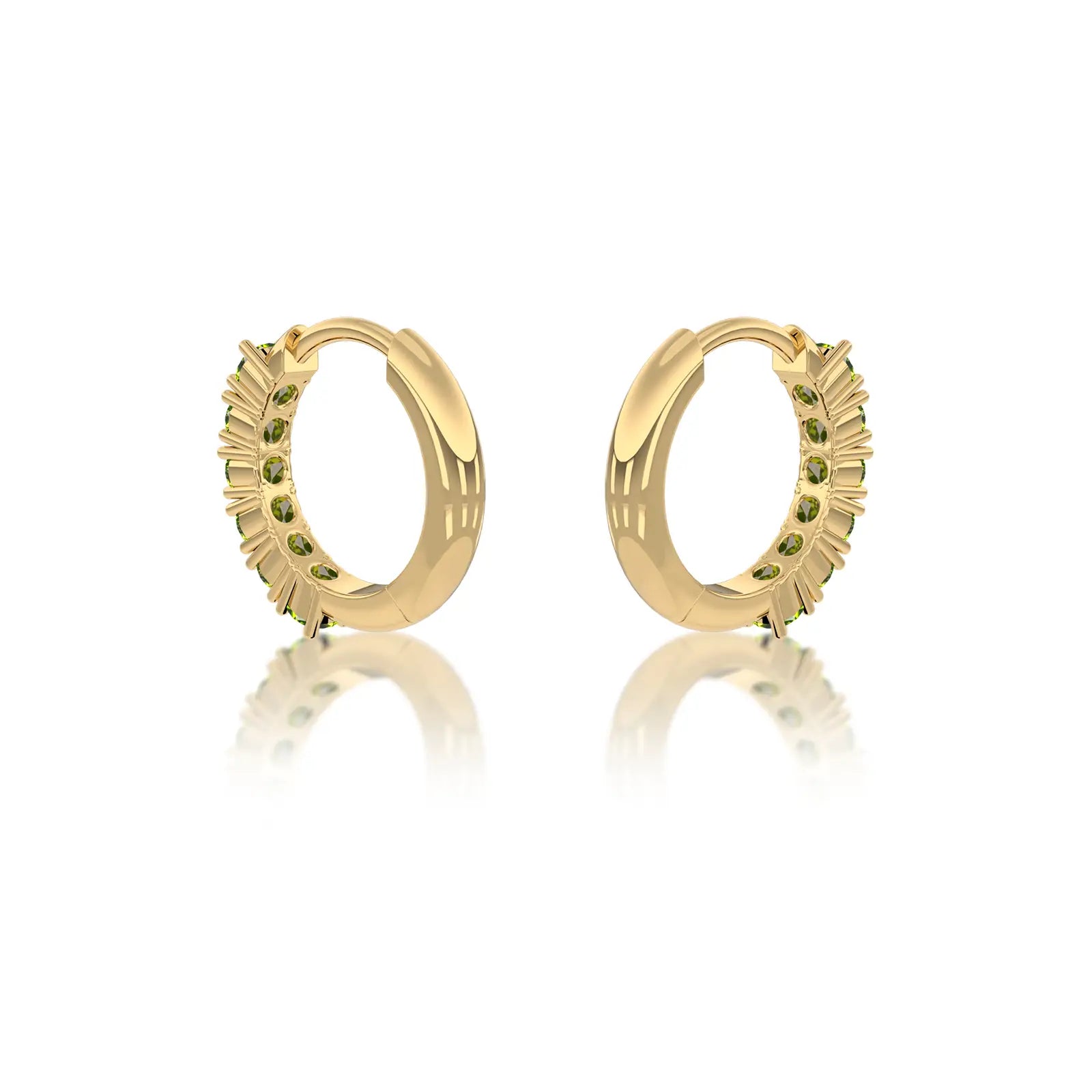 Fortune august birthstone peridot hoop earrings