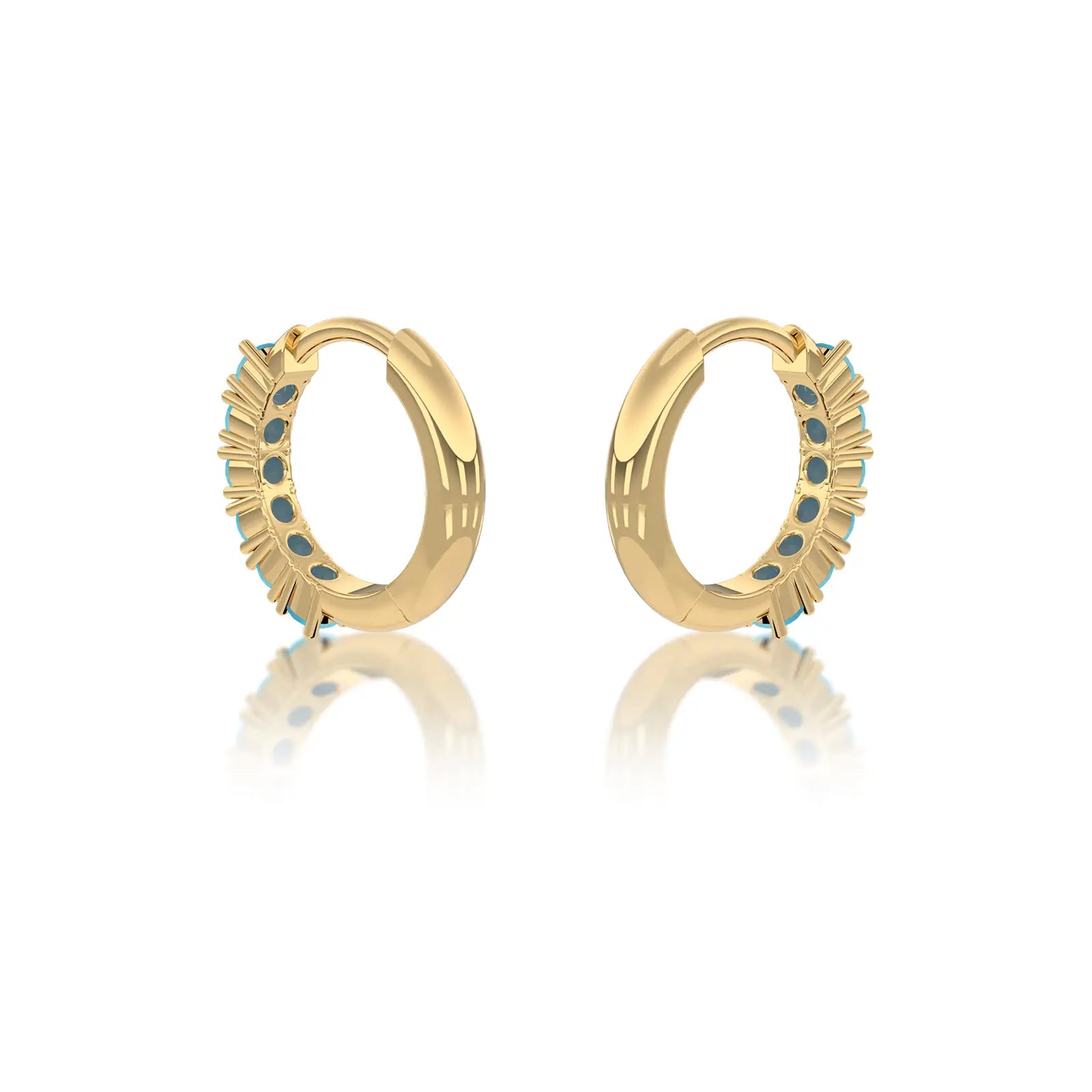 Unique decemeber birthstone turquoise hoop earrings