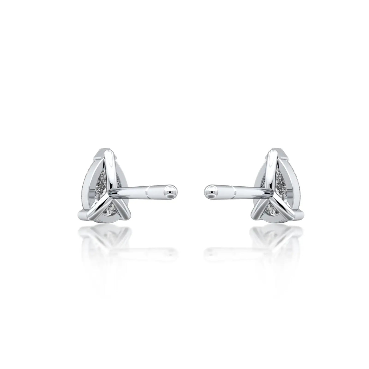Back view of Lian 涟 diamond earrings a symbol of elegance, strength, and grace for the modern woman.