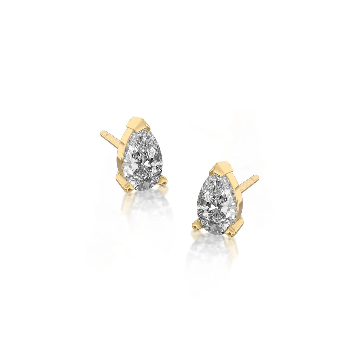 Stylish and radiant  the Lian 涟 Pear Cut Diamond Stud Earrings bring beauty to every look.