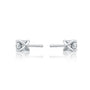 Back views of the Heng 恒 round solitaire earrings reveal Fortune Jewelry's precision craftsmanship.