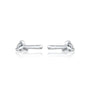 Rui 芮 round solitaire earrings back view, highlighting Fortune Jewelry's precise craftsmanship.
