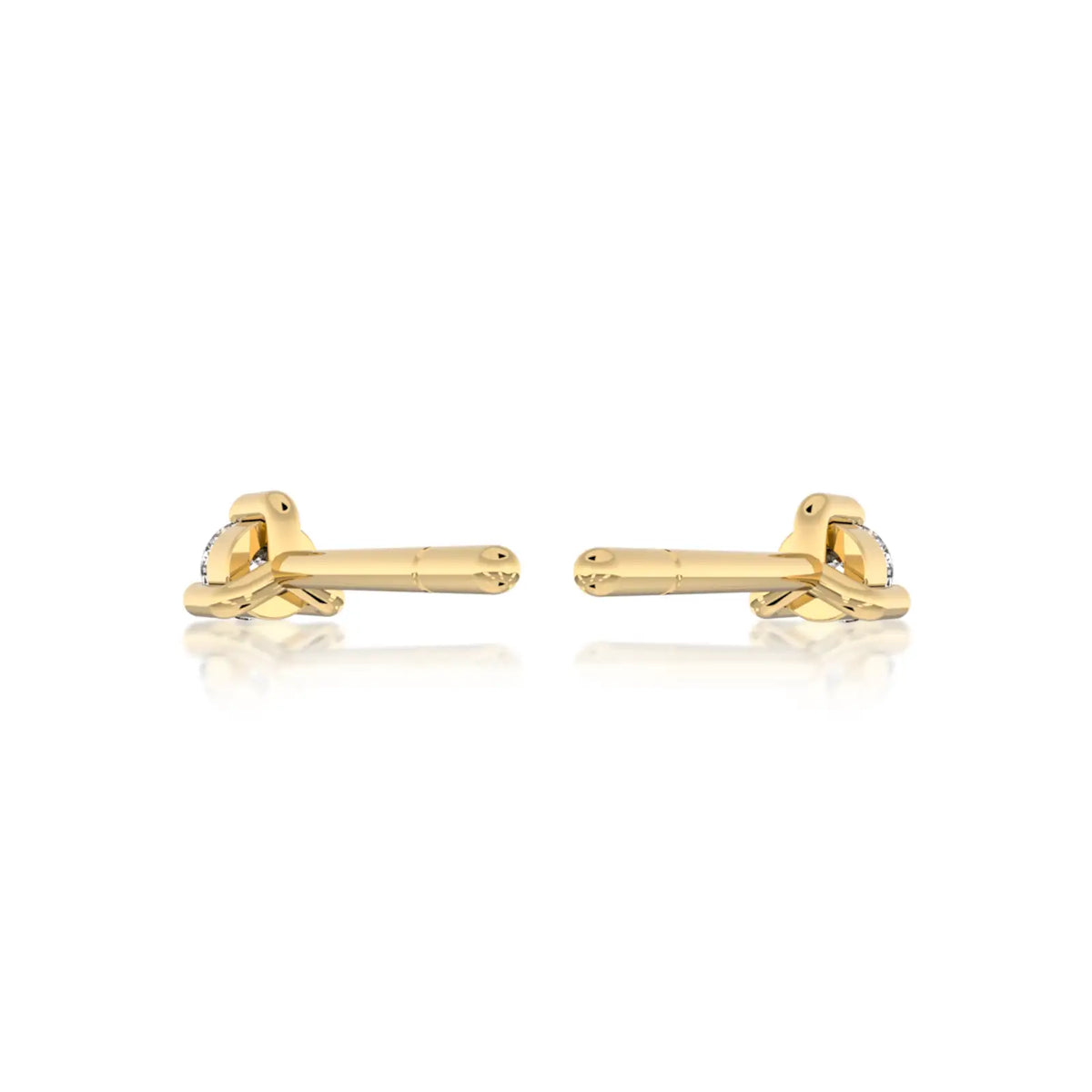 Rui 芮 solitaire earrings back view a beautiful finish that ensures secure, comfortable wear all day.