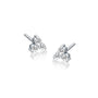 Straight view of the San 三 blossom cluster earrings, showcasing their intricate diamond design.