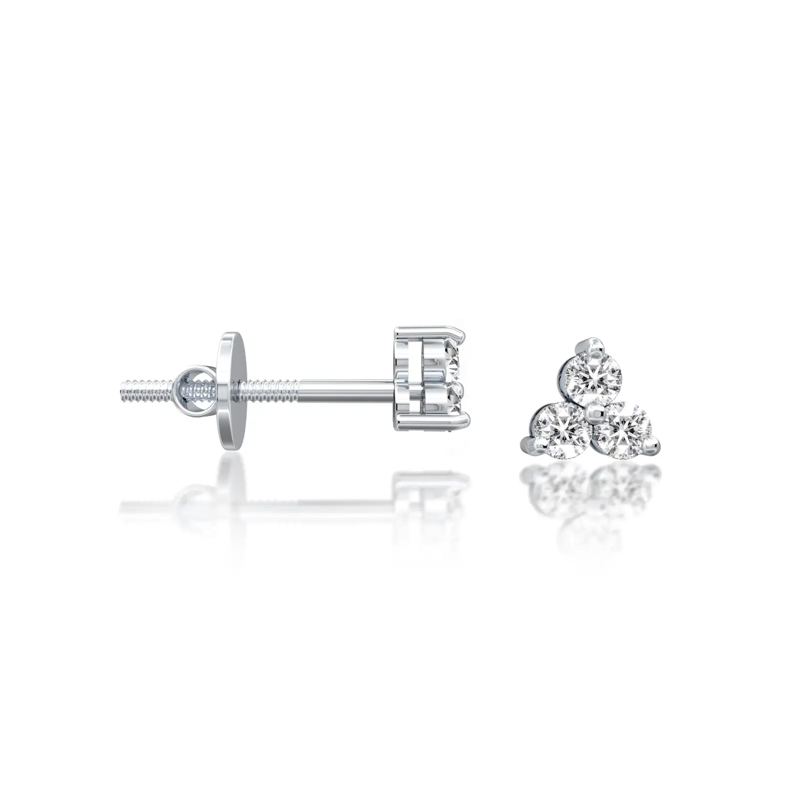 Beautiful and delicate, the San 三 diamond blossom studs are designed for effortless daily elegance.