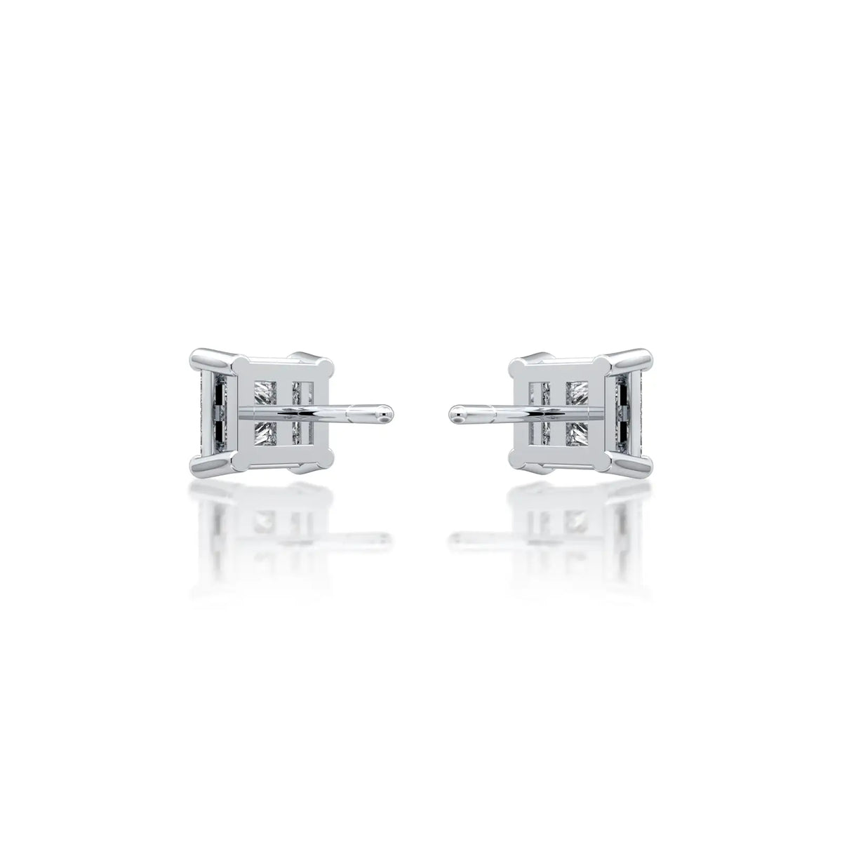 Bold princess cut diamond stud earrings for confident everyday style by Fortune Jewellery