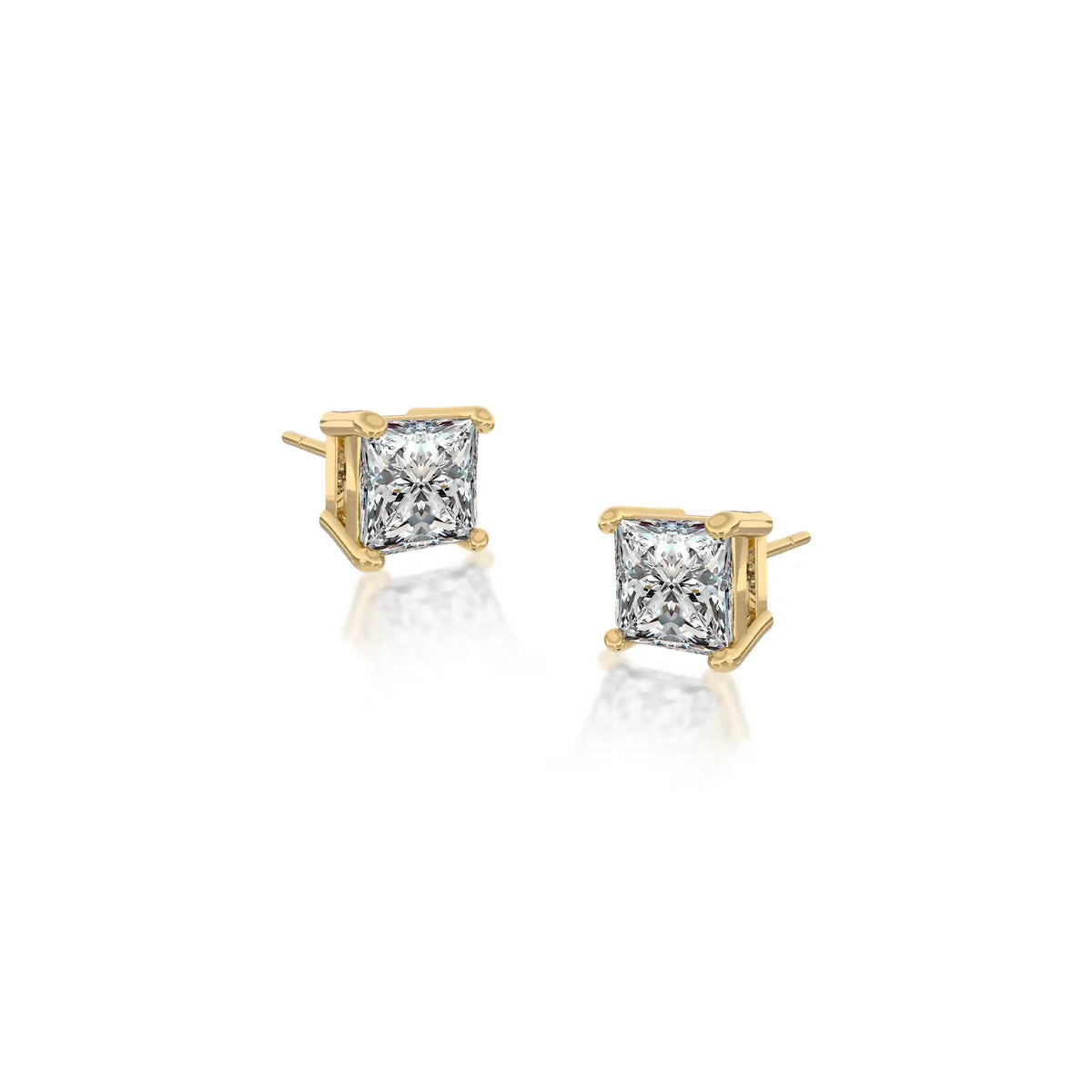 Elegant diamond solitaire stud earrings ideal for office wear by Fortune Jewellery