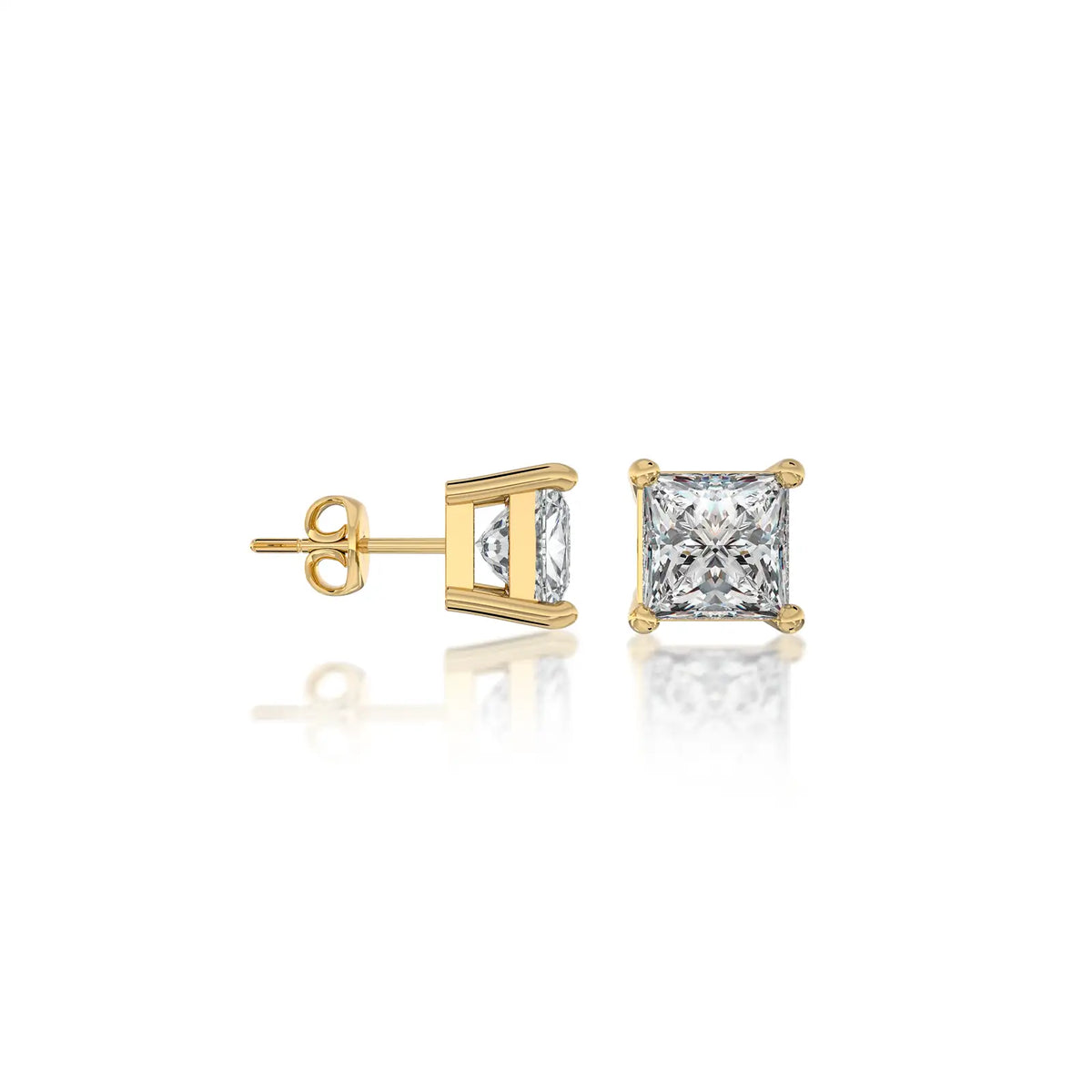 Fang Solitaire Diamond Studs,Queen's elegant stud earrings for daily wear by Fortune Jewellery