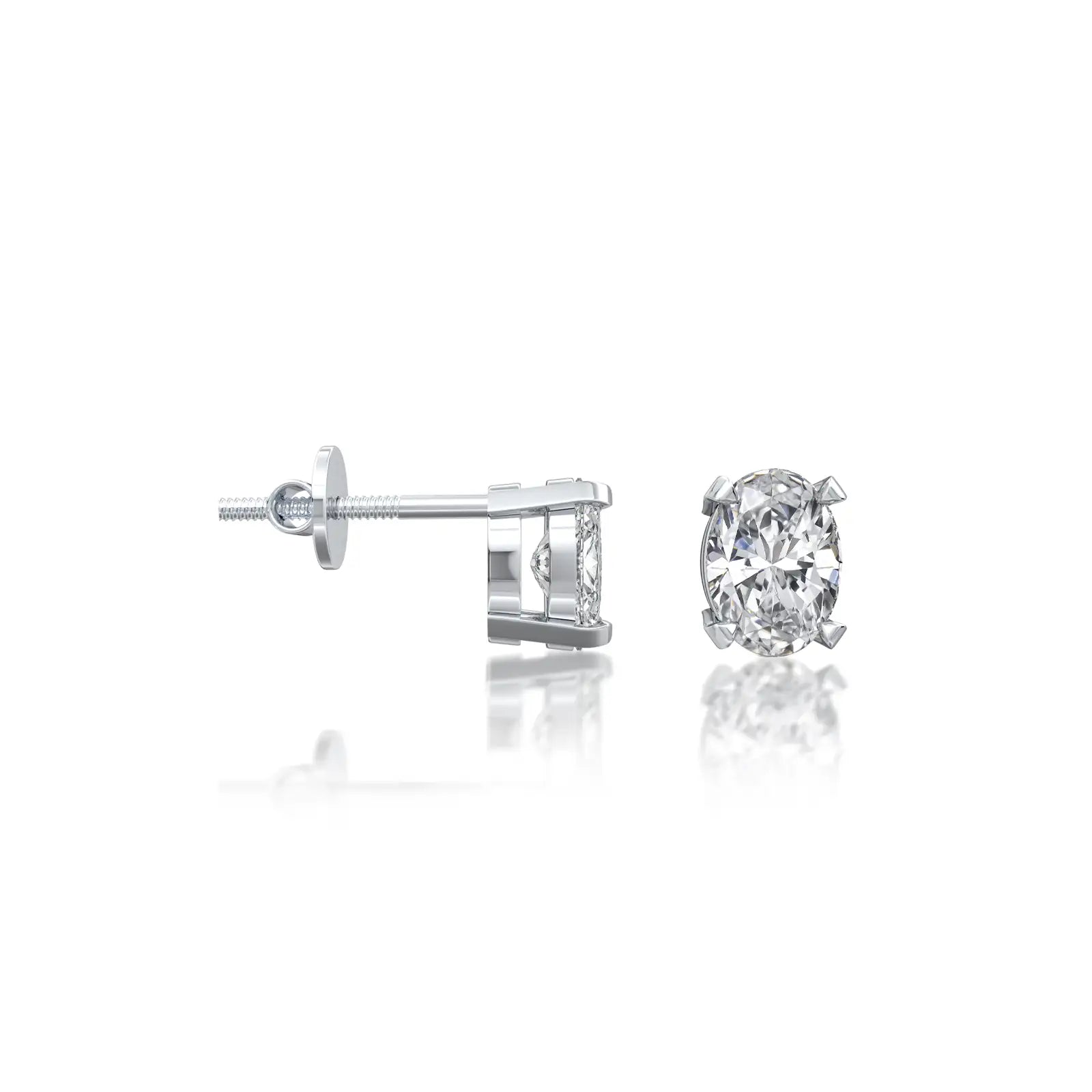 Dan Oval Diamond Stud Earrings for office wear by Fortune Jewellery