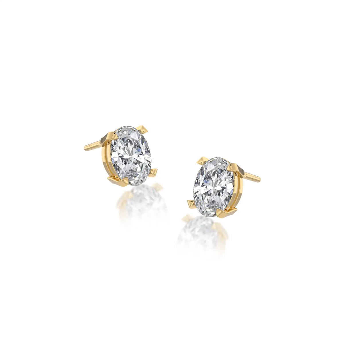 Bold Princess-Style Oval Solitaire Stud Earrings for daily elegance by Fortune Jewellery
