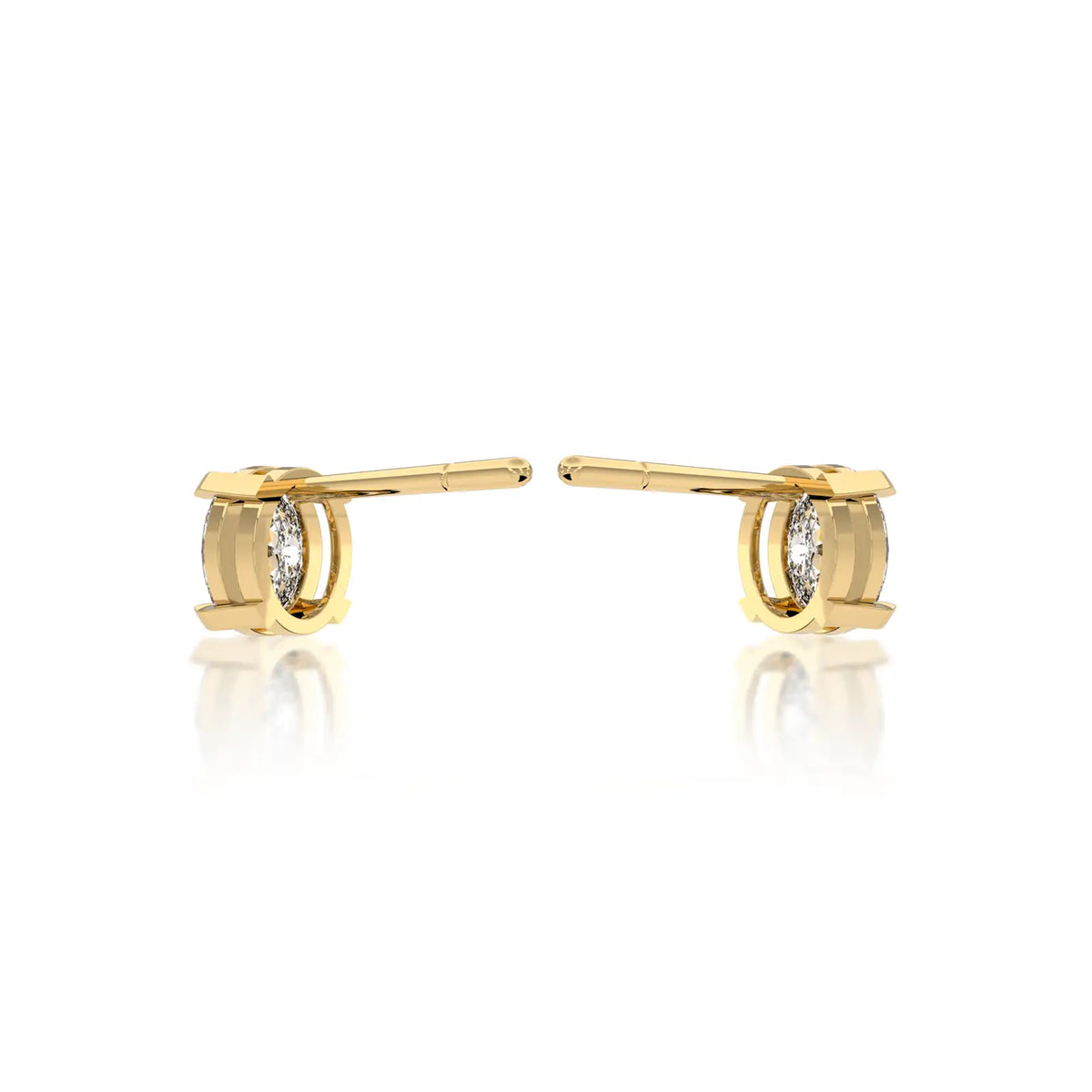 Queen-Level Bold Dan Oval Diamond Stud Earrings by Fortune Jewellery