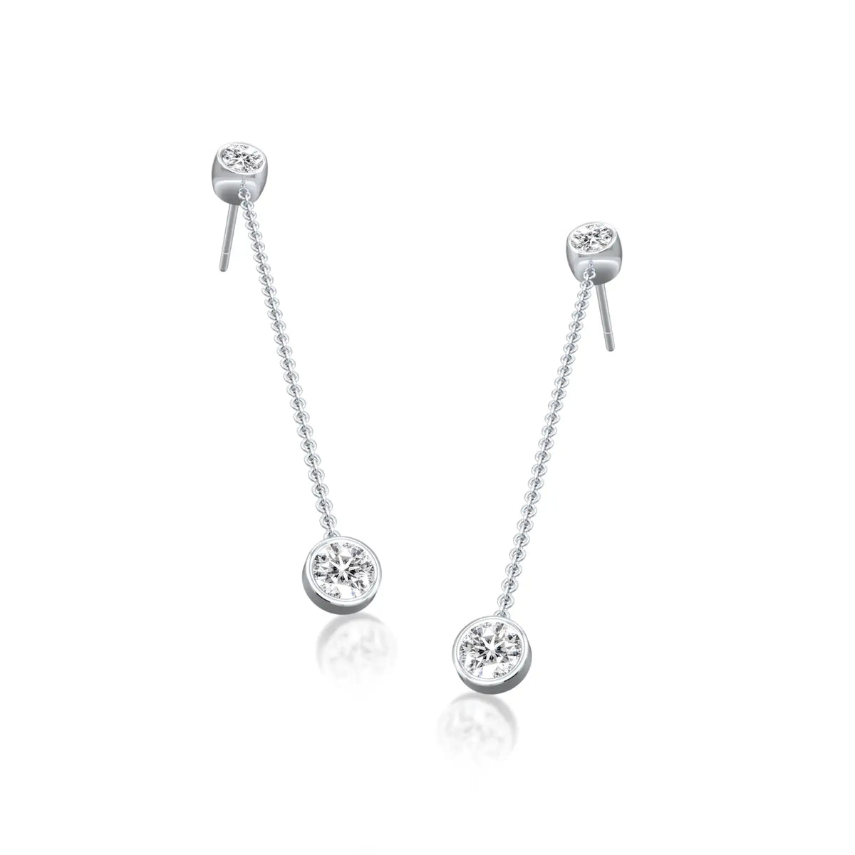 Liu 流 diamond chain drop earrings

