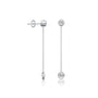 White gold liu 流 diamond chain drop earrings
