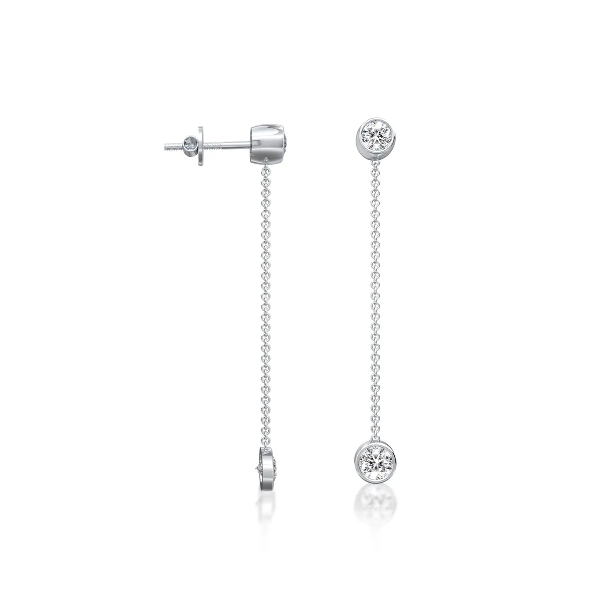 Fortune liu 流 diamond chain drop earrings
