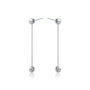 Fancy liu 流 diamond chain drop earrings

