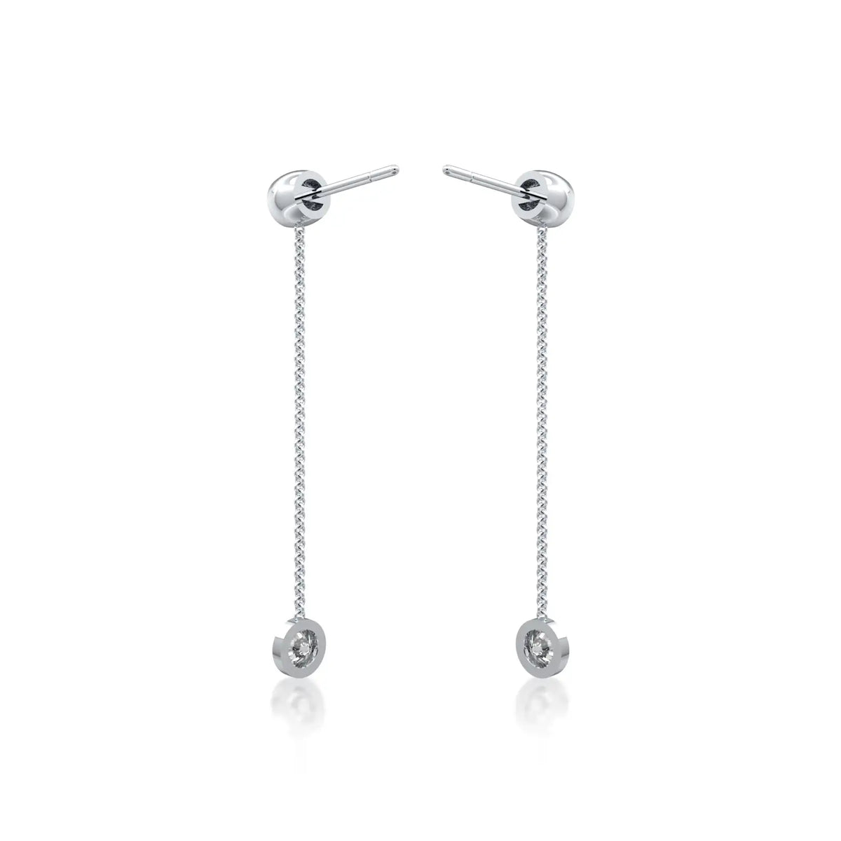 Fancy liu 流 diamond chain drop earrings
