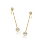 Yellow gold fancy liu 流 diamond chain drop earrings
