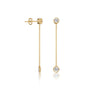Fancy yellow gold fancy liu 流 diamond chain drop earrings
