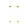 Yellow gold fancy liu 流 diamond chain drop earrings for office wear
