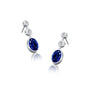 Lan Oval Sapphire Tiered Drop Earrings – Elegant sparkle for evening wear by Fortune Jewellery