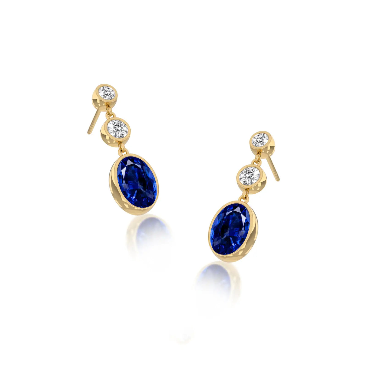 Lan Sapphire Tiered Drop Earrings-Elegant fabulous shine for special occasions by Fortune Jewellery
