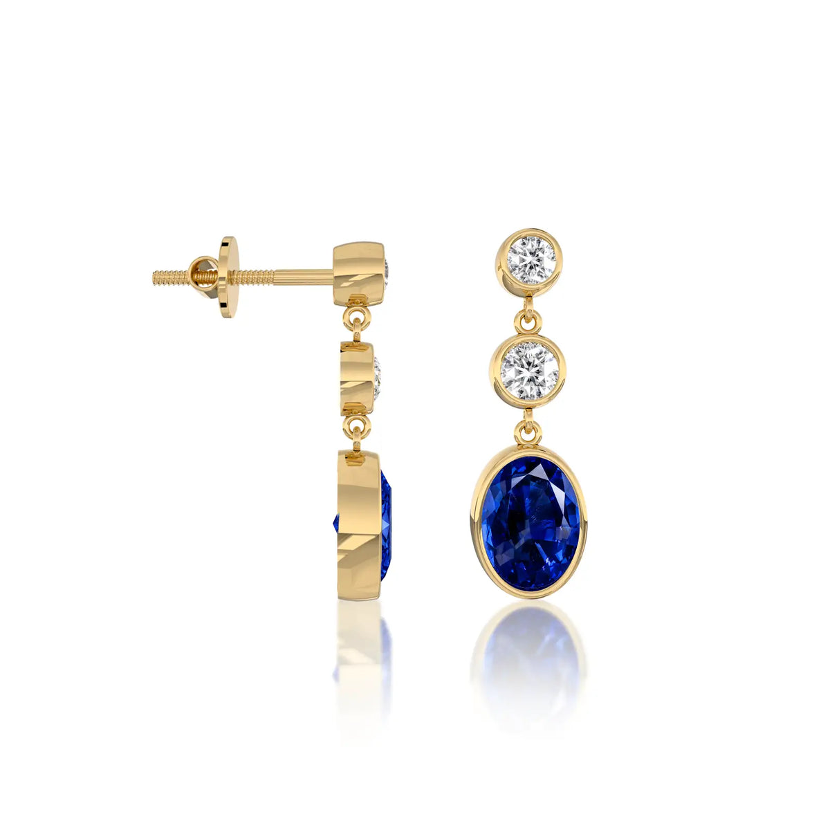 Lan Tiered Earrings with Screw Back,Graceful secure shine by Fortune Jewellery
