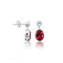 Hong Ruby Bezel Earrings with Push Back-Secure sparkle for daily elegance by Fortune Jewellery