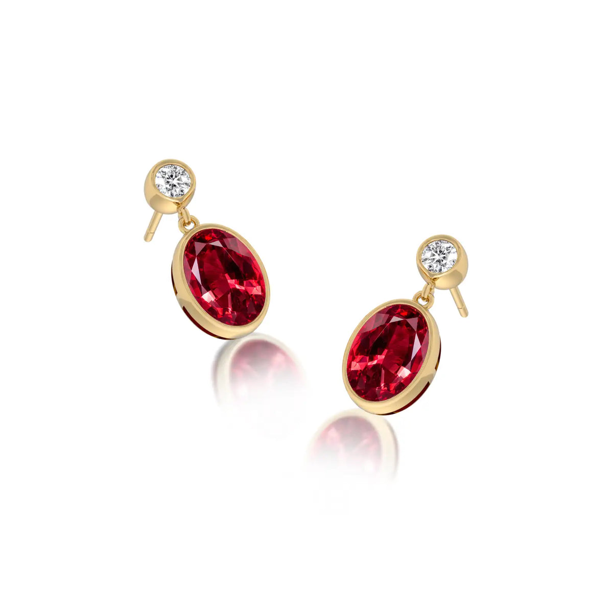Hong Oval Ruby Earrings-Bold and beautiful evening sparkle by Fortune Jewellery
