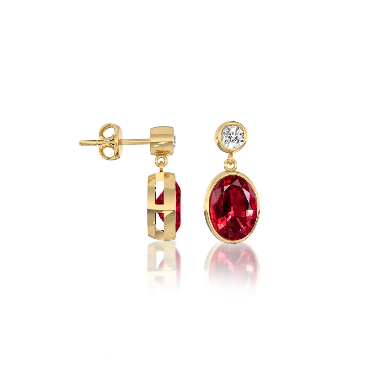 Hong Oval Ruby Drop-Earrings,Stunning sparkle for party elegance by Fortune Jewellery