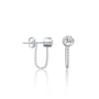 Fortune chuan 串 diamond bezel chain loop stud earring
