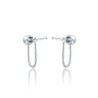 Chuan 串 diamond bezel chain loop stud earring for office wear