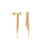 Yellow gold jie 解 convertible chain drop stud earrings for women