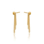 Yellow gold jie 解 convertible chain drop stud earrings for office wear