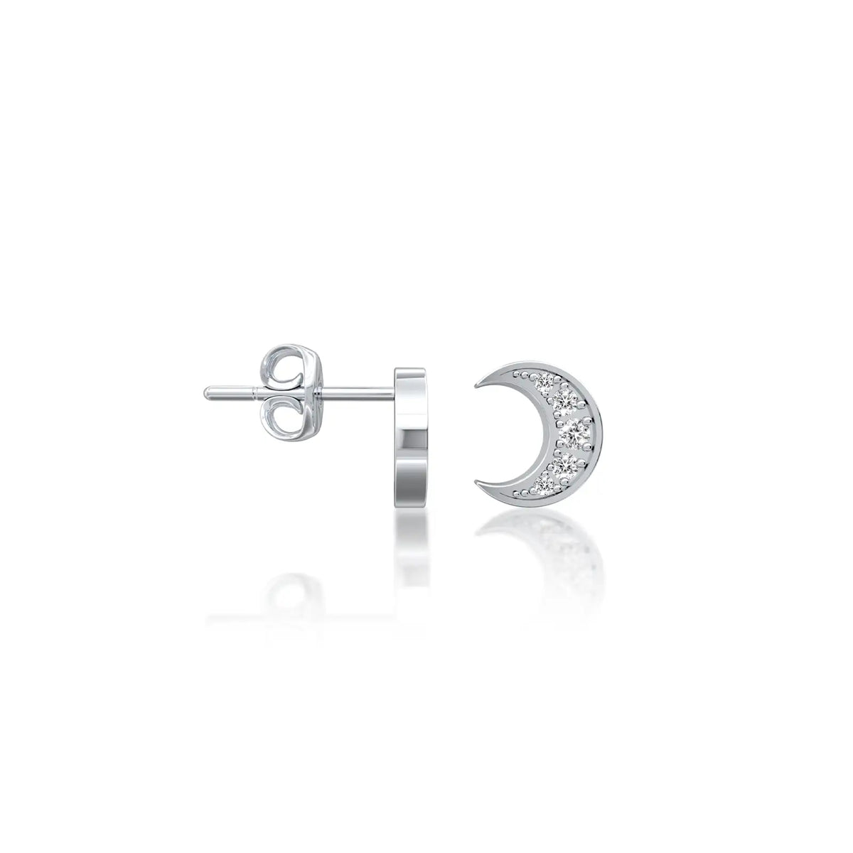 Yue Moon Diamond Earrings-Princess charm for everyday sparkle by Fortune Jewellery