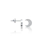 Yue Crescent Moon Studs with Push Back-Secure sparkle for daily elegance by Fortune Jewellery