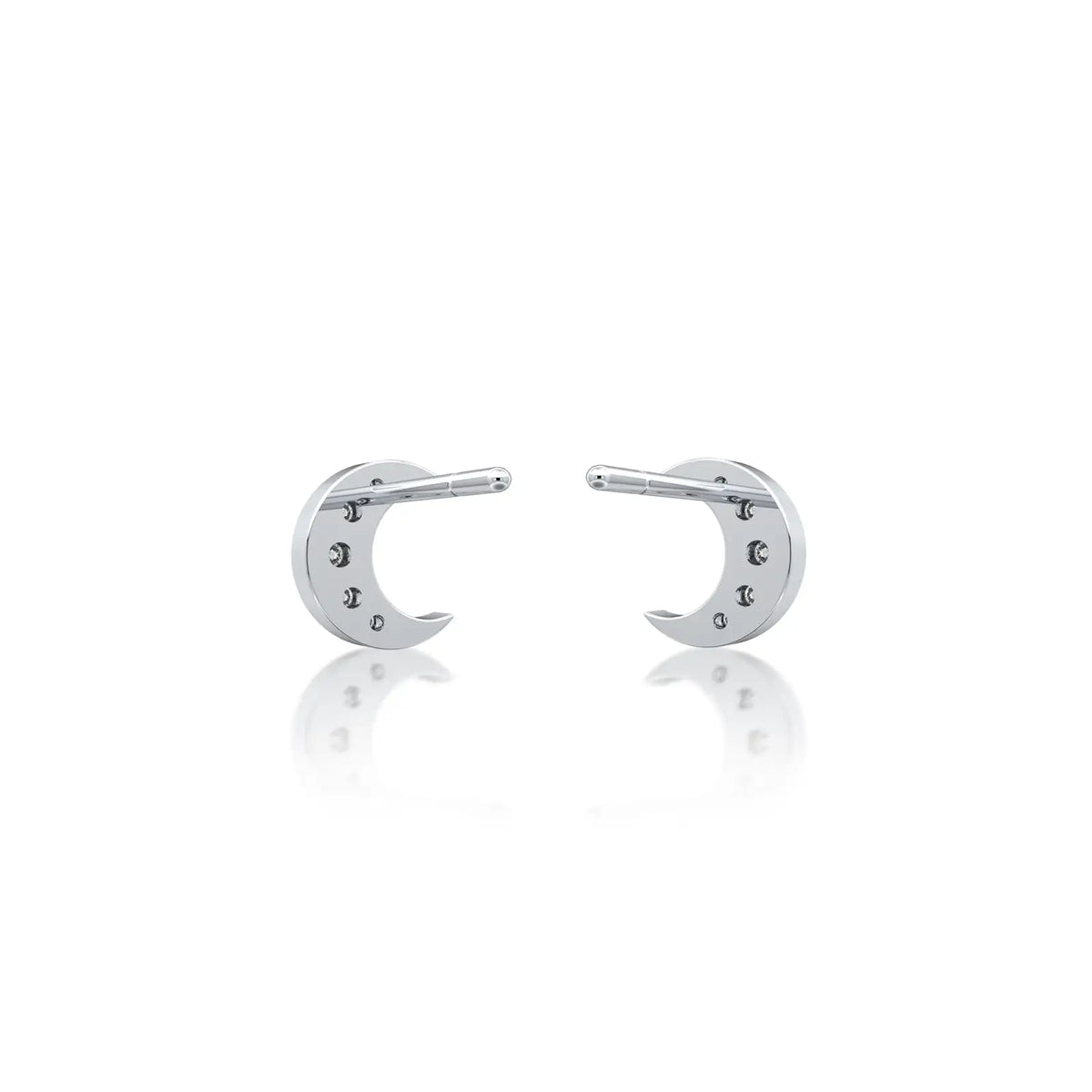 Yue Crescent Moon Diamond Studs-Celestial beauty fit for royalty by Fortune Jewellery