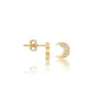 Yue Crescent Moon Studs with Push Back-Secure beauty for daily wear by Fortune Jewellery
