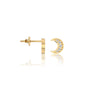 Yue Crescent Moon Diamond Earrings-Graceful charm for everyday women by Fortune Jewellery