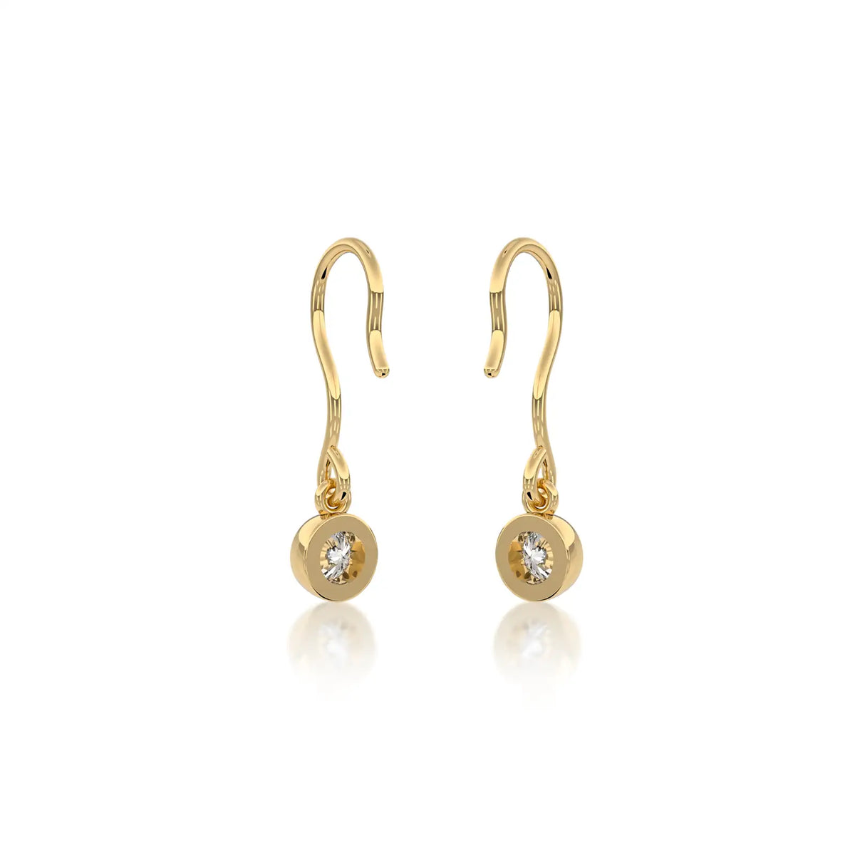 Rui French Hook Diamond Earrings-Secure daily elegance by Fortune Jewellery