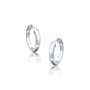 White gold classic high polish huggie hoop earrings