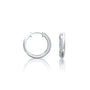 Fortune white gold classic high polish huggie hoop earrings