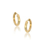 Yellow gold classic high polish huggie hoop earrings 