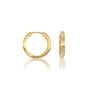 Trendy yellow gold classic high polish huggie hoop earrings 