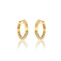 Yellow gold classic high polish huggie hoop earrings for women