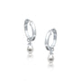 White gold pearl teardrop huggie hoop earrings