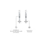 White gold descriptive image of diamond floral cluster huggie hoop earrings