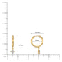 Yellow gold dimension details of diamond floral cluster huggie hoop earrings
