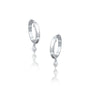 Geometric diamond kite drop hoop earrings